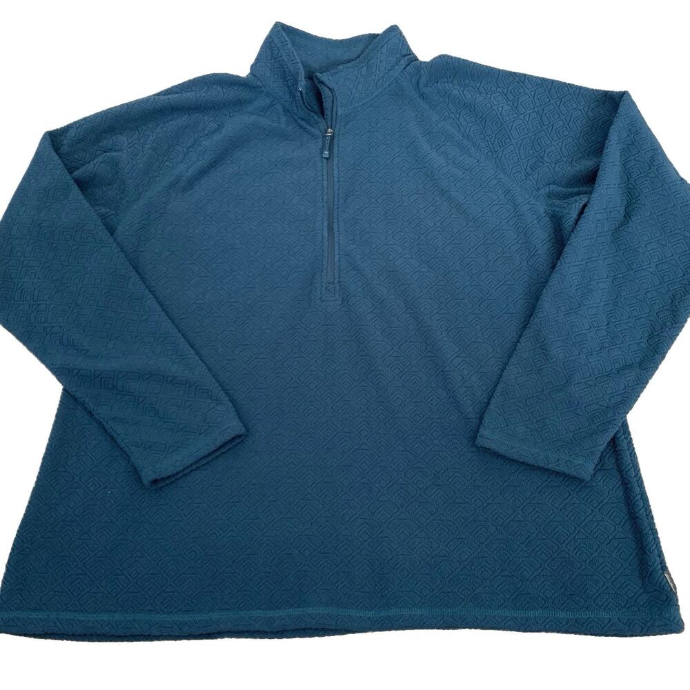Eddie Bauer Pullover Womens 2XL T2XL Teal Blue 1/4 Zip Lightweight Fleece